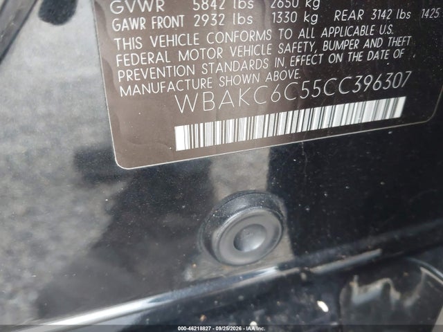 46218827 :رقم المزاد ، WBAKC6C55CC396307 vin ، 2012 Bmw 750i Xdrive مزاد بيع
