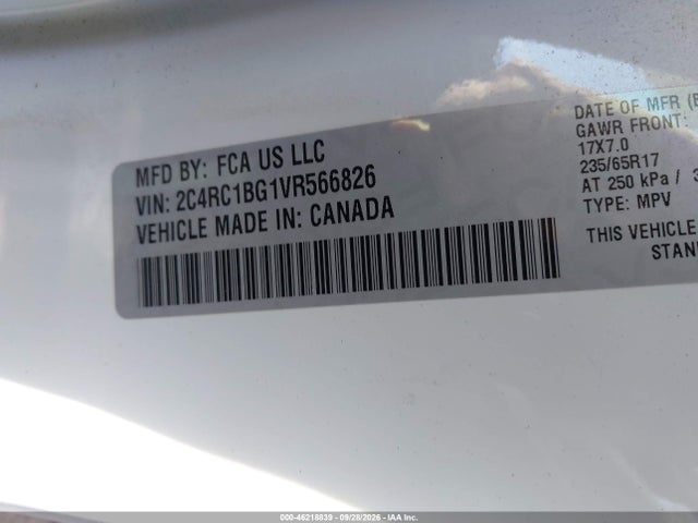 Продаж на аукціоні авто 2027 Chrysler Pacifica, vin: 2C4RC1BG1VR566826, номер лоту: 46218839