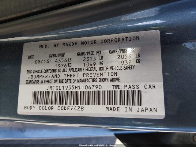 Mazda Mazda6 Touring 2017 JM1GL1V55H1106790 Image 9