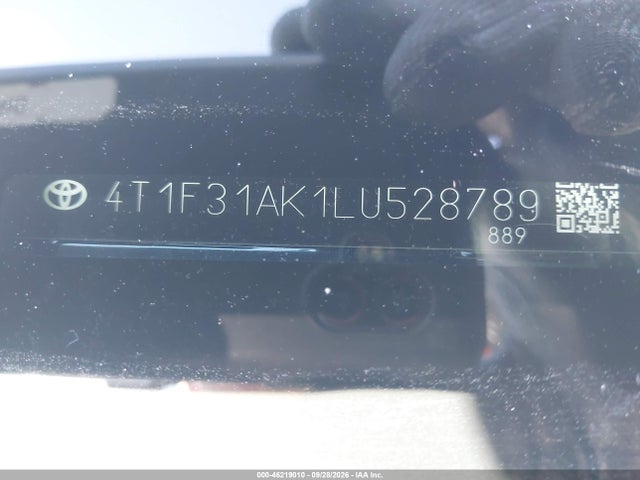 46219010 :رقم المزاد ، 4T1F31AK1LU528789 vin ، 2020 Toyota Camry Xle Hybrid مزاد بيع