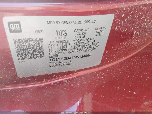 Продаж на аукціоні авто 2021 Chevrolet Corvette Stingray Rwd  2lt, vin: 1G1YB3D47M5124666, номер лоту: 46219065