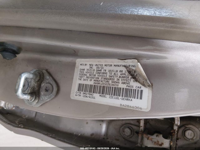 46219143 :رقم المزاد ، 1NXBR12E52Z614658 vin ، 2002 Toyota Corolla Ce مزاد بيع