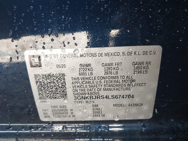 Aukcja sprzedaży 2020 Chevrolet Blazer Awd 3lt, vin: 3GNKBJRS4LS674704, numer aukcji: 46219280