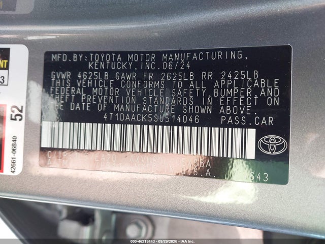 Toyota CAMRY SE 2025 4T1DAACK5SU514046 Image 9