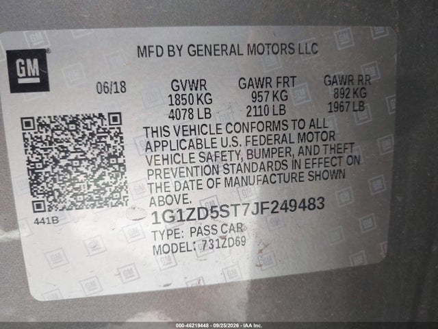Chevrolet MALIBU LT 2018 1G1ZD5ST7JF249483 Image 9