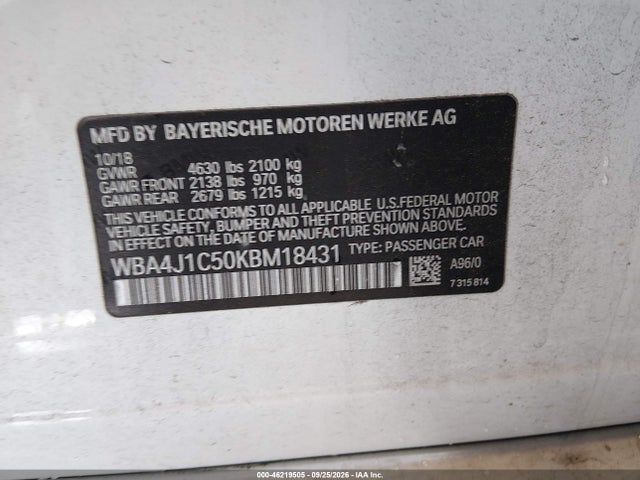 WBA4J1C50KBM18431 BMW 430i Gran Coupe
