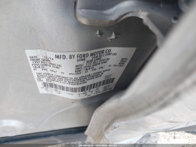 46219715 :رقم المزاد ، 2FMDK3JC7EBB84795 vin ، 2014 Ford Edge Sel مزاد بيع