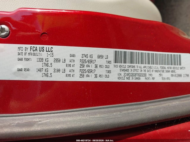 Dodge Grand Caravan Se Plus 2015 2C4RDGBG8FR669288 Image 9