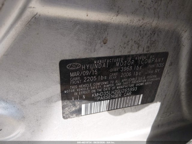 Продажа на аукционе авто 2016 Hyundai Elantra Gt, vin: KMHD35LH2GU265993, номер лота: 46219734