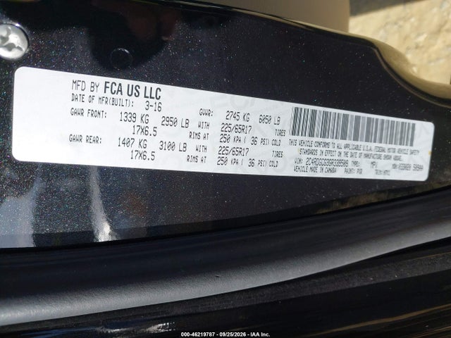 Продажа на аукционе авто 2016 Dodge Grand Caravan Sxt, vin: 2C4RDGCG3GR339509, номер лота: 46219787