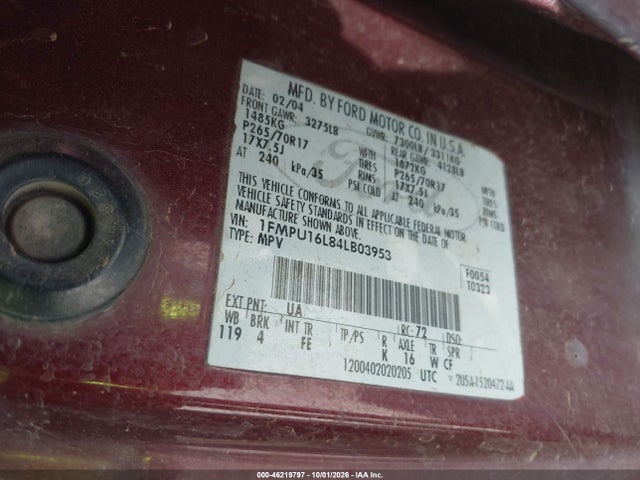 Aukcja sprzedaży 2004 Ford Expedition Nbx/xlt, vin: 1FMPU16L84LB03953, numer aukcji: 46219797