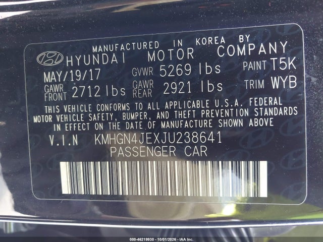 Genesis G80 3.8 2018 KMHGN4JEXJU238641 Image 9