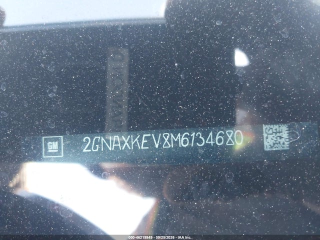 Aukcja sprzedaży 2021 Chevrolet Equinox Fwd Lt, vin: 2GNAXKEV8M6134680, numer aukcji: 46219949