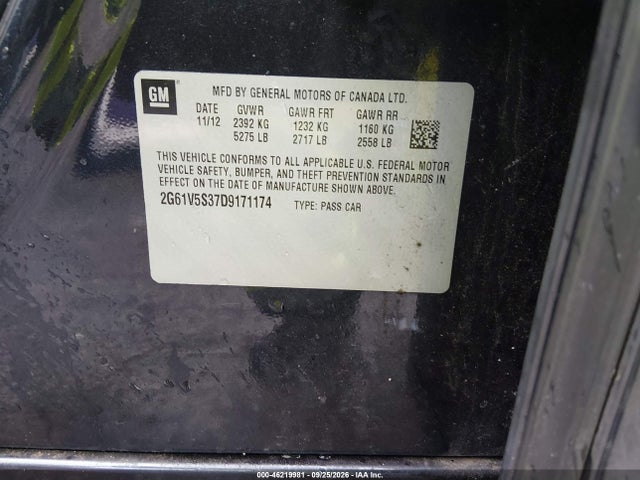 Продаж на аукціоні авто 2013 Cadillac Xts Platinum, vin: 2G61V5S37D9171174, номер лоту: 46219981