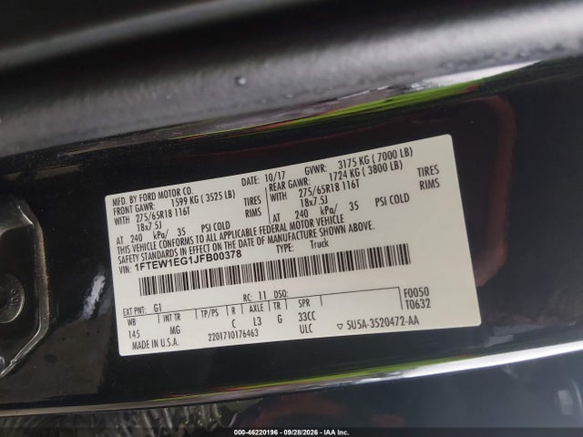Ford F-150 Xlt 2018 1FTEW1EG1JFB00378 Image 9