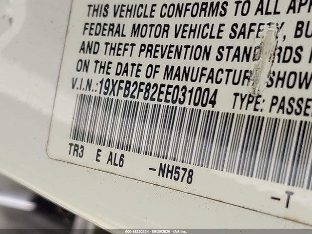 Honda CIVIC EX 2014 19XFB2F82EE031004 Image 9