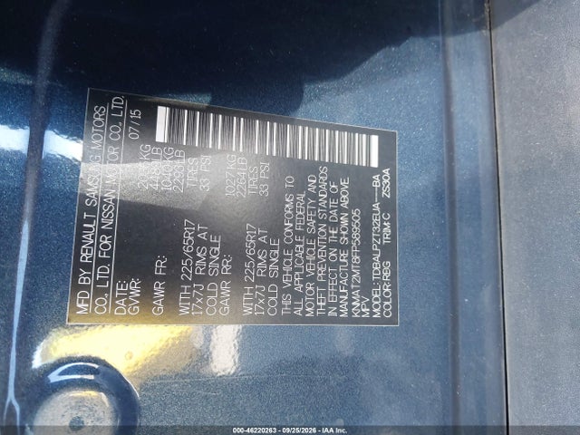 Nissan ROGUE S 2015 KNMAT2MT8FP589505 Image 9