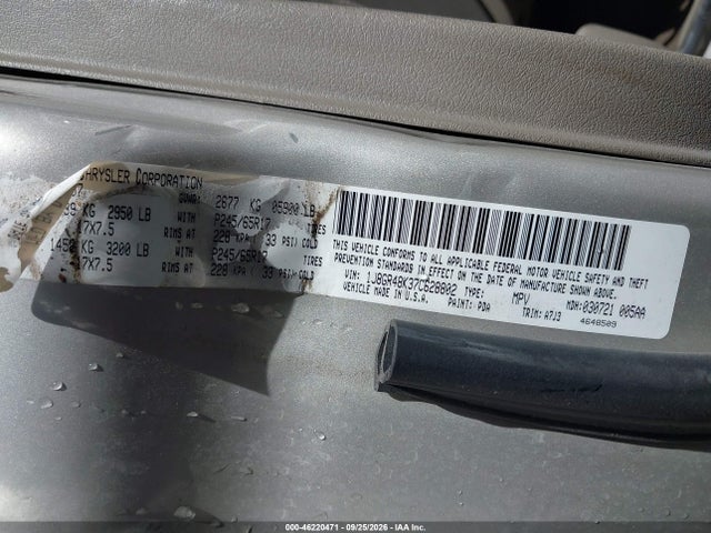 Aukcja sprzedaży 2007 Jeep Grand Cherokee Laredo, vin: 1J8GR48K37C628802, numer aukcji: 46220471