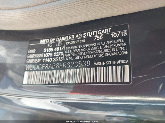 46220756 :رقم المزاد ، WDDGF8AB8ER323538 vin ، 2014 Mercedes-benz C 300 Luxury 4matic مزاد بيع