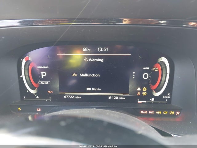 2022 Nissan Pathfinder Platinum 4wd მანქანა იყიდება აუქციონზე, vin: 5N1DR3DK7NC222251, აუქციონის ნომერი: 46220774