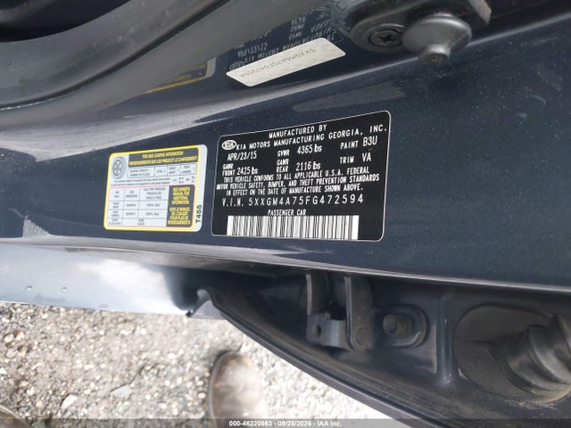 Продаж на аукціоні авто 2015 Kia Optima Lx, vin: 5XXGM4A75FG472594, номер лоту: 46220863