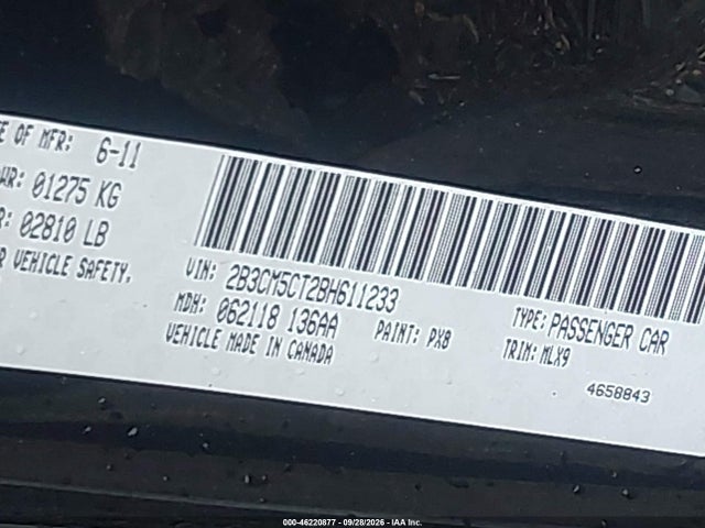 Продаж на аукціоні авто 2011 Dodge Charger R/t, vin: 2B3CM5CT2BH611233, номер лоту: 46220877
