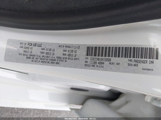 Продаж на аукціоні авто 2016 Chrysler 200 Limited, vin: 1C3CCCAB1GN152926, номер лоту: 46221083