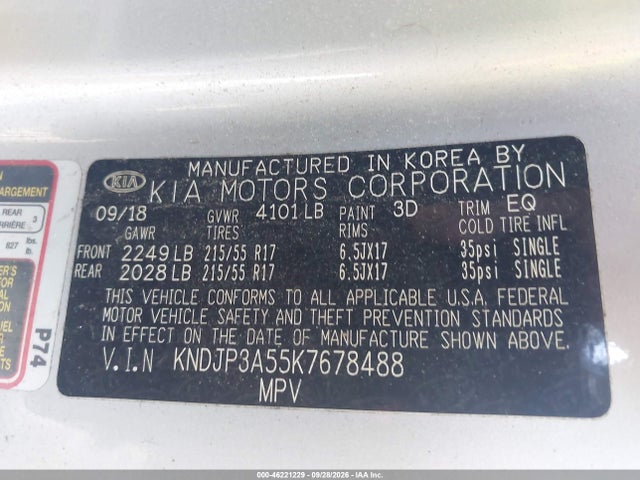 Продаж на аукціоні авто 2019 Kia Alma +, vin: KNDJP3A55K7678488, номер лоту: 46221229