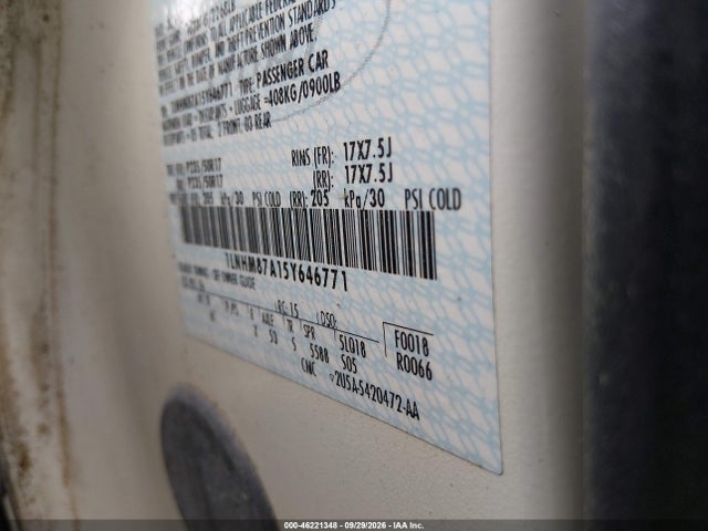 46221348 :رقم المزاد ، 1LNHM87A15Y646771 vin ، 2005 Lincoln Ls مزاد بيع
