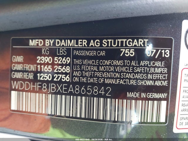 Aukcja sprzedaży 2014 Mercedes-benz E 350 4matic, vin: WDDHF8JBXEA865842, numer aukcji: 46221648