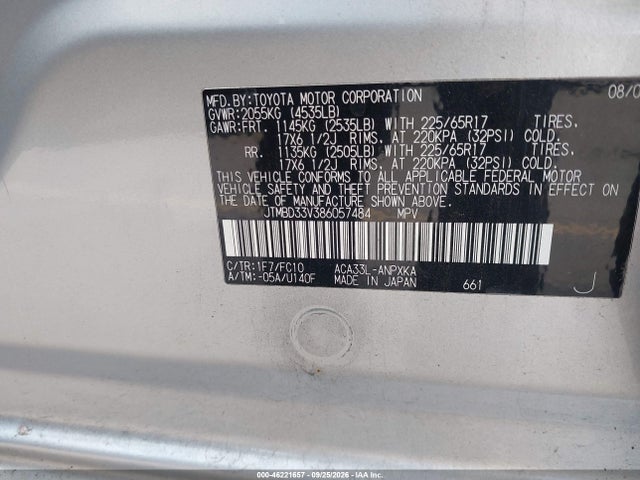 Продажа на аукционе авто 2008 Toyota Rav4, vin: JTMBD33V386057484, номер лота: 46221657