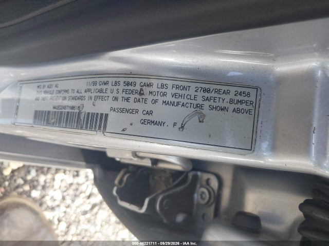 Продажа на аукционе авто 2000 Audi A6 2.7t, vin: WAUED24B7YN061827, номер лота: 46221711