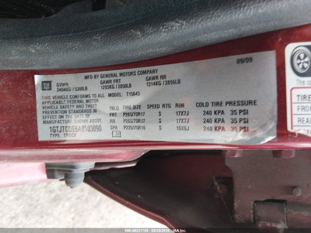 Aukcja sprzedaży 2010 Gmc Canyon Sle1, vin: 1GTJTCDE6A8103090, numer aukcji: 46221789