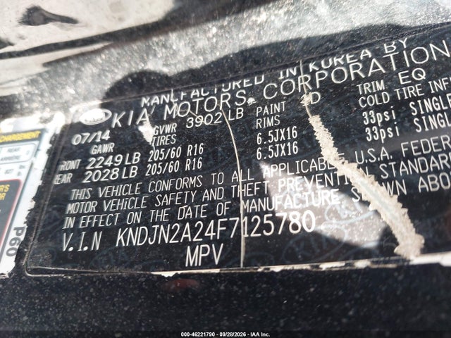 Продаж на аукціоні авто 2015 Kia Soul, vin: KNDJN2A24F7125780, номер лоту: 46221790