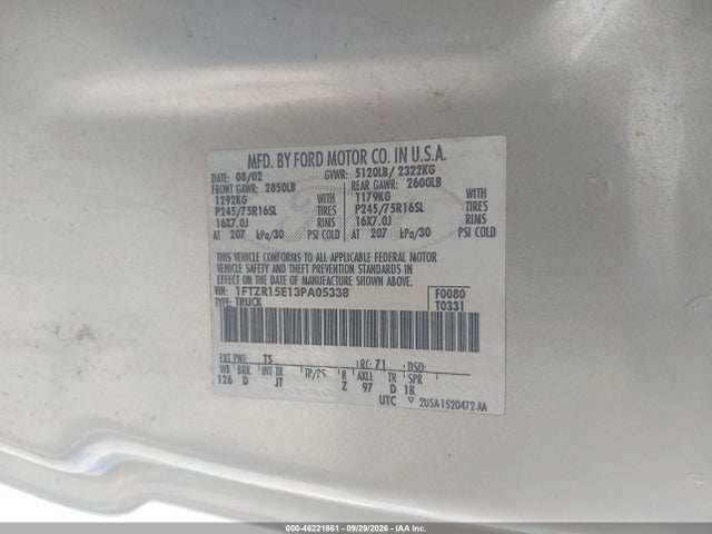 Auction sale of the 2003 Ford Ranger Xlt, vin: 1FTZR15E13PA05338, lot number: 46221861
