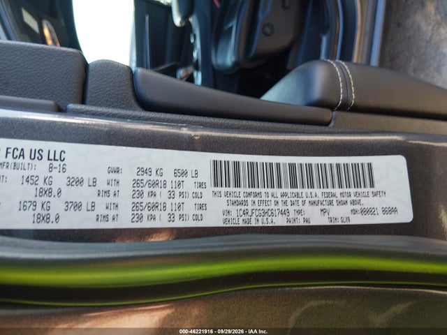 Продажа на аукционе авто 2017 Jeep Grand Cherokee Overland 4x4, vin: 1C4RJFCG3HC617449, номер лота: 46221916