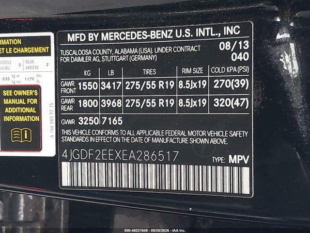 Продаж на аукціоні авто 2014 Mercedes-benz Gl 350 Bluetec 4matic, vin: 4JGDF2EEXEA286517, номер лоту: 46221949