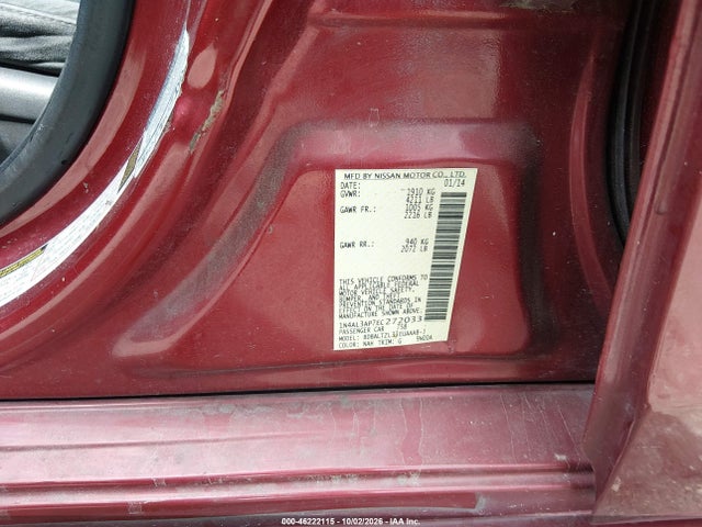 Aukcja sprzedaży 2014 Nissan Altima 2.5 Sv, vin: 1N4AL3AP7EC272033, numer aukcji: 46222115