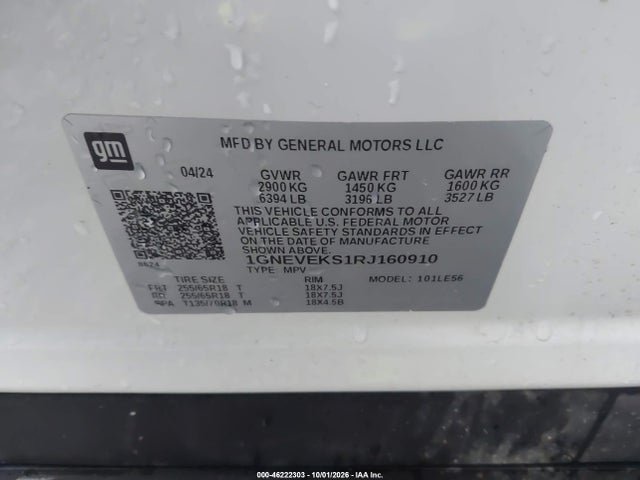 1GNEVEKS1RJ160910 Chevrolet Traverse Awd Ls