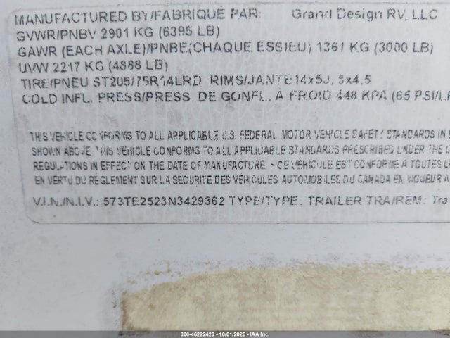 Grand Design Other 2022 573TE2523N3429362 Image 9