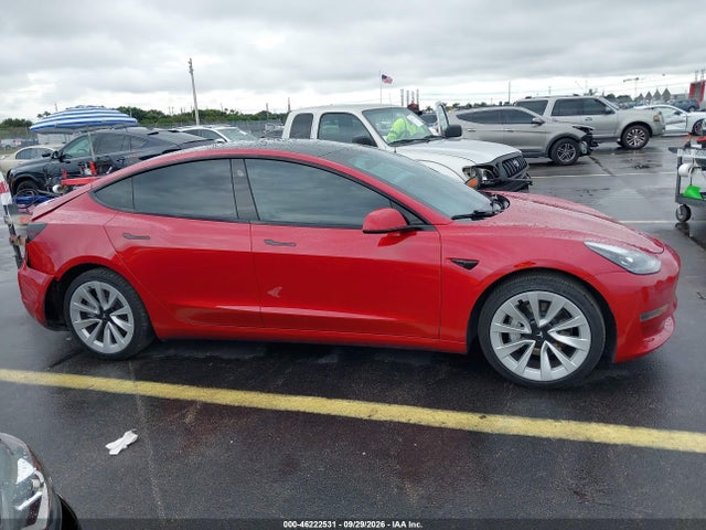 46222531 :رقم المزاد ، 5YJ3E1EA7NF371302 vin ، 2022 Tesla Model 3 Rear-wheel Drive مزاد بيع