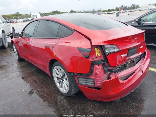 46222531 :رقم المزاد ، 5YJ3E1EA7NF371302 vin ، 2022 Tesla Model 3 Rear-wheel Drive مزاد بيع