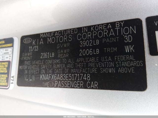 Aukcja sprzedaży 2014 Kia Forte Koup Ex, vin: KNAFX6A83E5171748, numer aukcji: 46222563