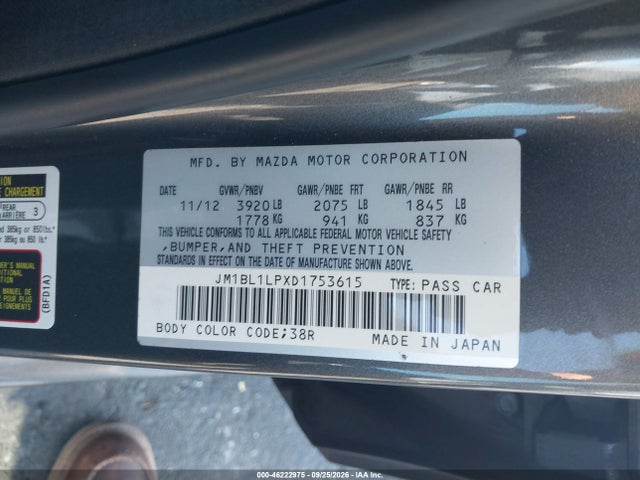 Продаж на аукціоні авто 2013 Mazda Mazda3 I Touring, vin: JM1BL1LPXD1753615, номер лоту: 46222975