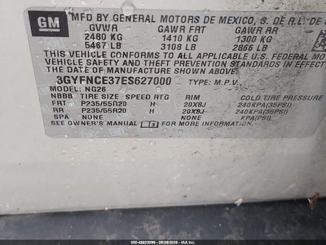 Продаж на аукціоні авто 2014 Cadillac Srx Performance Collection, vin: 3GYFNCE37ES627000, номер лоту: 46223096