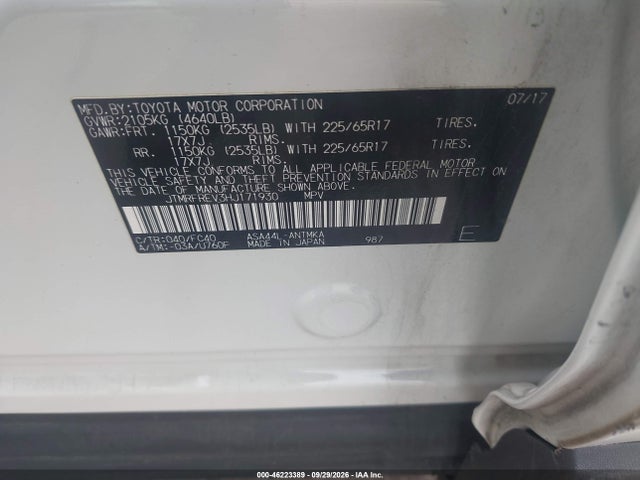 Toyota Rav4 Xle 2017 JTMRFREV3HJ171930 Image 9