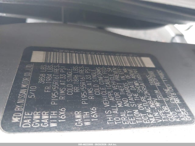 46223508 :رقم المزاد ، JN8AZ2KR5AT165791 vin ، 2010 Nissan Cube 1.8sl مزاد بيع