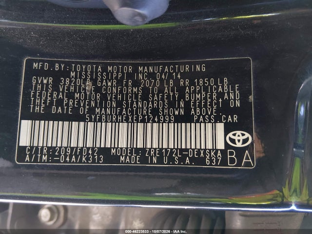 Toyota Corolla S Plus 2014 5YFBURHEXEP124999 Image 9