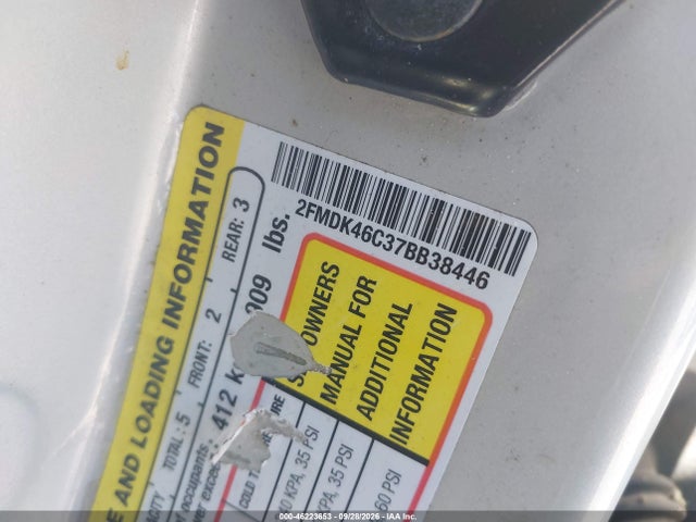 Aukcja sprzedaży 2007 Ford Edge Se, vin: 2FMDK46C37BB38446, numer aukcji: 46223653