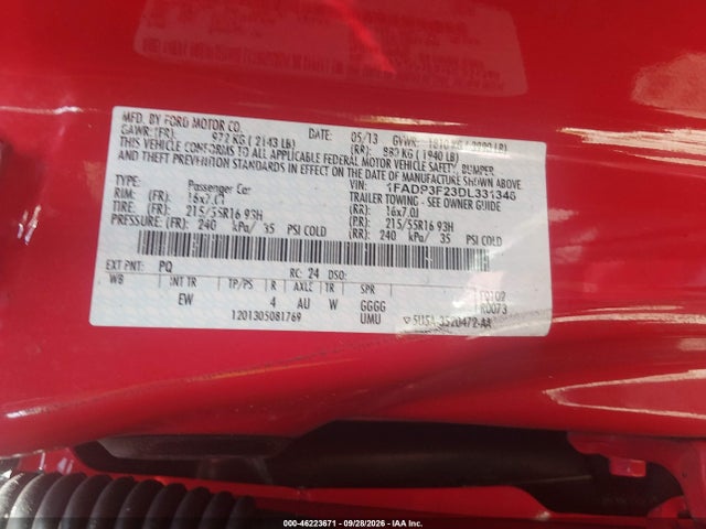 Продаж на аукціоні авто 2013 Ford Focus Se, vin: 1FADP3F23DL331348, номер лоту: 46223671